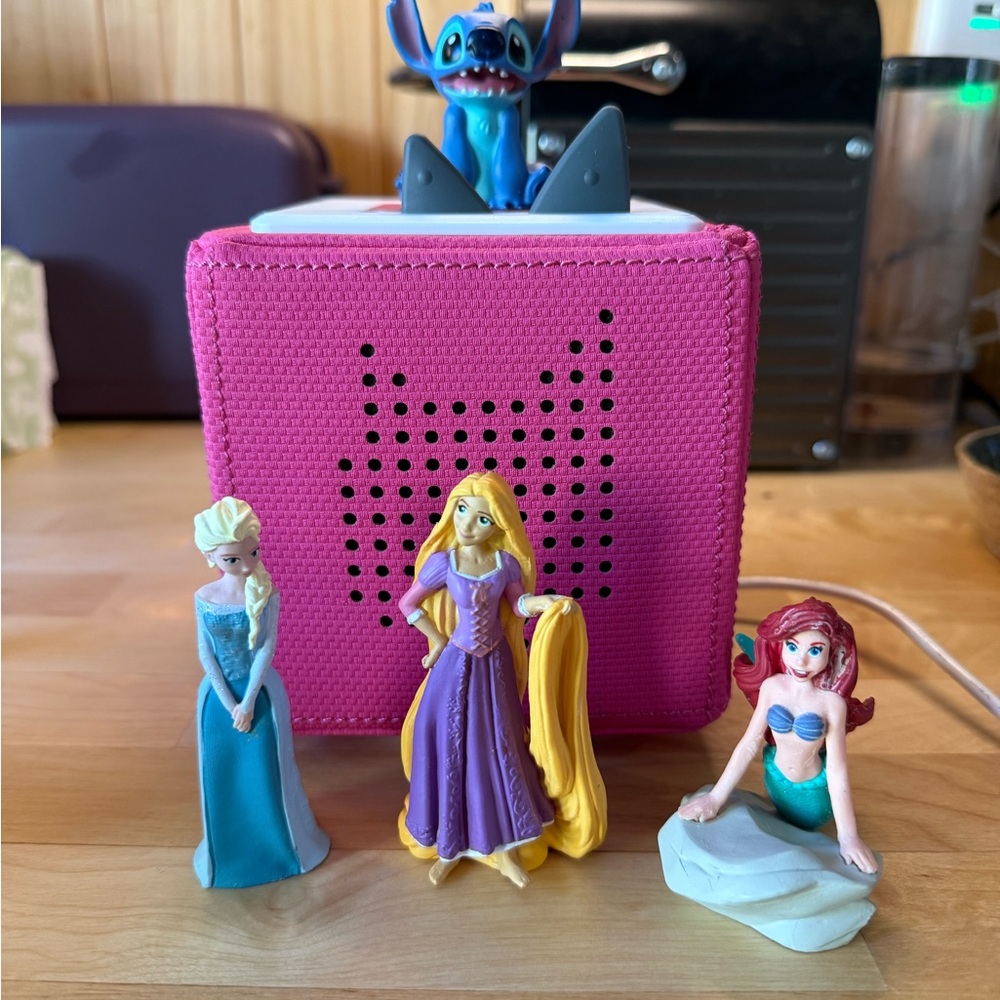 Pink Toniebox with Disney characters
